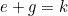 \begin{equation*}e+g=k\end{equation}