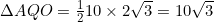 \Delta{AQO}=\frac{1}{2}10\times 2\sqrt{3}=10\sqrt{3}