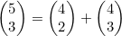 \begin{pmatrix}5\\3\end{pmatrix}=\begin{pmatrix}4\\2\end{pmatrix}+\begin{pmatrix}4\\3\end{pmatrix}