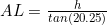 AL=\frac{h}{tan(20.25)}