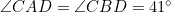\angle{CAD}=\angle{CBD}=41^{\circ}